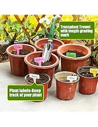 Delxo Juego de herramientas de jardinería de 9 piezas, juego de herramientas de jardín con bolsa de almacenamiento, palas para cavar, destejer, rastrillo, trompeta, rociador, etiquetas de plantas, guantes herramientas de jardinería para mujeres