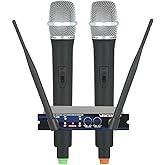 VocoPro - (UHF-28-9) Dual Channel UHF Wireless Microphone System, Black