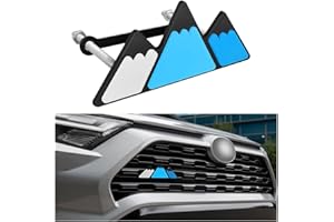 AICEL Tri-Color Grille Emblem for Car, 3 Color Snow Mountain Sticker Decoration, Triangle Badge Decal for Auto Bumper, Automotive Exterior Accessories, Universal Fit for Tacoma/4Runner/Tundra（Blue）
