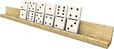 Aidapt Wooden Domino Racks Trays 33 cm Pack of 4 Tile Holders for Mexican Train view 2