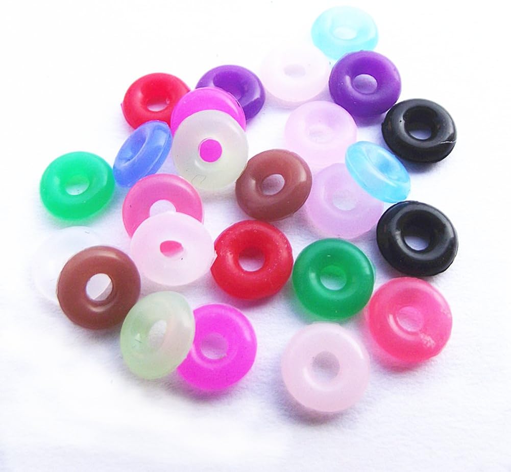 ORLEI 13colors Each color/10pcs Silicone Rubber Stoppers Ring Bead Charms Bracelets