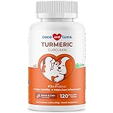 Turmeric for Dogs Anti Inflammatory Pain Relief - 120 Chewable Tablets - Hip & Joint Support Anti Inflammatory for Dogs with 