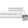 Hotel Sheets Direct 4 Piece Bed Sheet Set Queen Size, 100% Viscose Derived from Bamboo Sheets Set with 2 Pillowcases, Cooling & Breathable Luxury Bedding, Moisture-Wicking & Silky Soft Texture, White