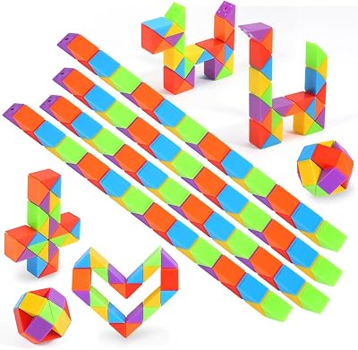 WEARXI 12 Packs Magic Snake Cube Fidget Toys Party Bag Fillers Kids 5-12