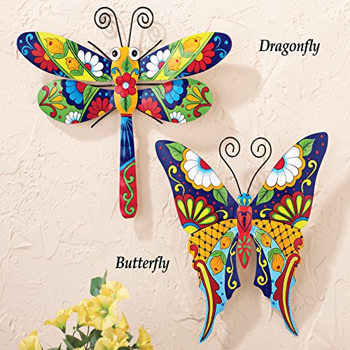 Collections Etc Colorful Metal Mexican TalaveraStyle Insect Garden