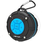 ASIYUN Shower Speaker, IPX7 Waterproof Bluetooth Speaker, Loud HD Sound, Portable Wireless Speaker with Suction Cup & Sturdy Hook, Built-in Mic, for Shower, Pool, Beach, Outdoor(Blue)