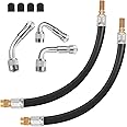 WNCGC Valve Stem Extension, 2PCS 12 Inches Dually Valve Stem Extenders 6 PCS 45 90 135 Degree Brass Valve Stem Extension Adaptor for Car Truck Motorhome Trailer RV