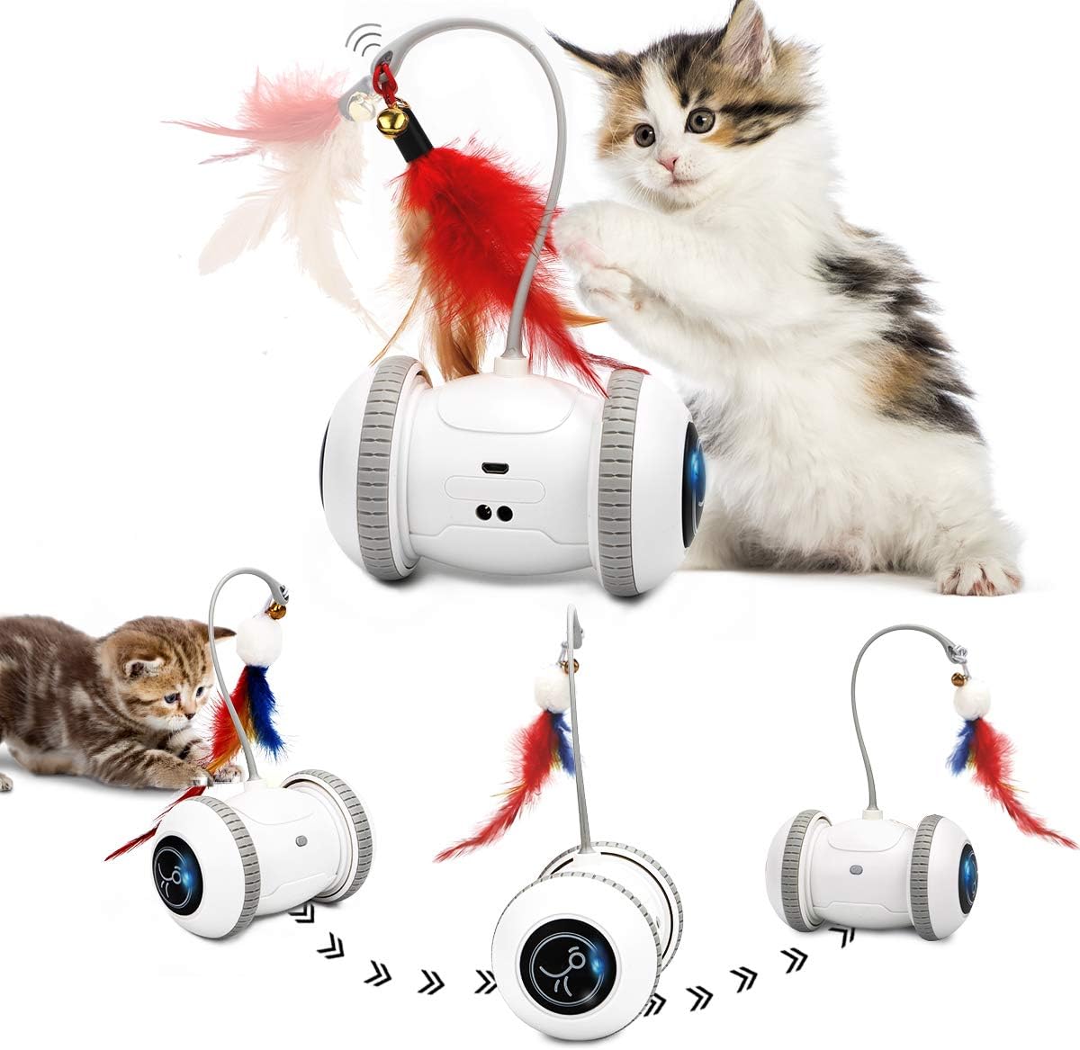 Nueplay Robotic Interactive Cat Toys Indoor Electronic Toys with LED