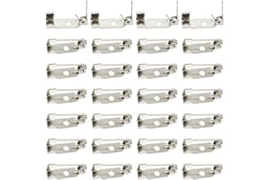 CEEYSEE 200 Pieces Brooch Pin Backs 15mm Silver Bar Pins Backs Crafts Brooch Clasp Pin Safety Locking Pins Backs for Jewelry Making, Crafts Pins (XZ/15mm)