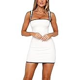 MiiVoo Women's Summer Sexy Bodycon Mini Dresses Sleeveless Square Neck Party Club Short Dress