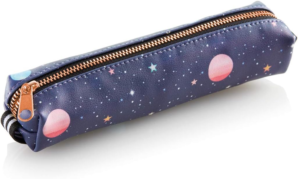 Miquelrius - Mini case, Includes Elastic Band, Zip Closure, Pencil case Size 190 x 25 x 40 mm, Planets Design