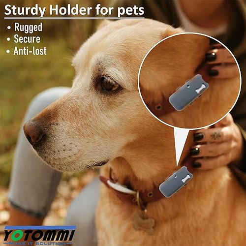 Silicone Dog Collar Holder - Anti-Lost Case For Pet Collars & Backpack Straps (Black, 1 Pack)