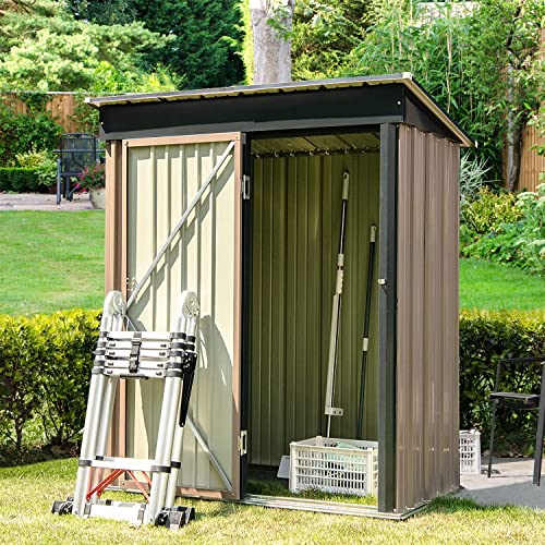 5x3 FT Storage Shed Outdoor Metal Tool Garden Shed with Single Lockable