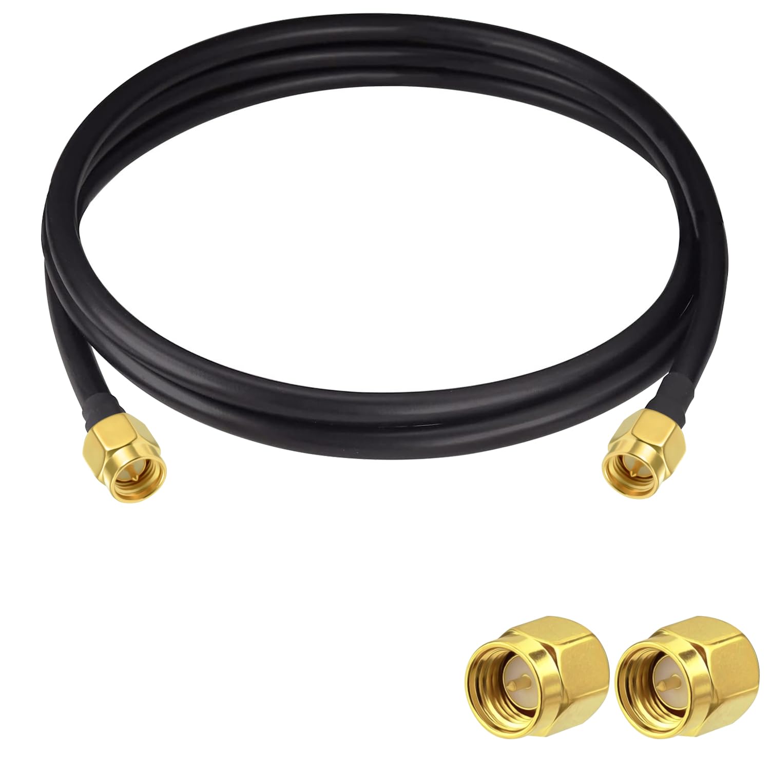 Vecys SMA Antenna Extension Cable SMA Male to Male Pigtail Cable WLAN Antenna Cable RG58 6.5ft/2M for WiFi Wireless Network 2G 3G 4G Antenna Router GSM Bluetooth WLAN LAN