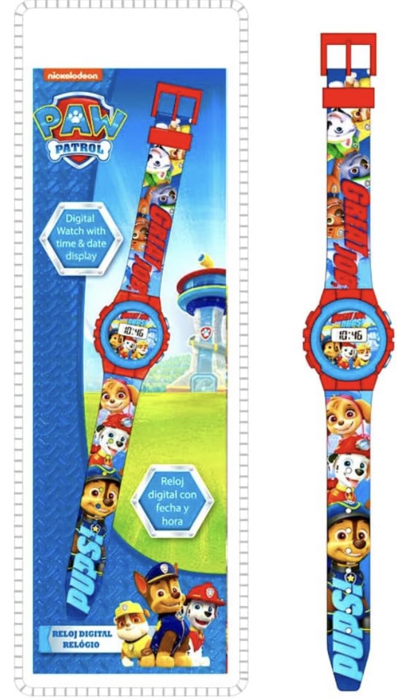 Paw Patrol Unisex-Child Digital Watch, Digital Display and Plastic Strap PW16268