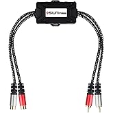SIUNIMAS Pro RCA 2 Channels Ground Loop Isolator Hotswap Design with Nylon Braided Cord Car and Home Theater Using Ground Loop Hum/Buzzing Noise Filter with Durable ABS Box (SIM-2CH-RCA01A)