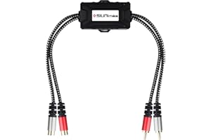 SIUNIMAS Pro RCA 2 Channels Ground Loop Isolator Hotswap Design with Nylon Braided Cord Car and Home Theater Using Noise Filter with Durable ABS Box (SIM-2CH-RCA01A)
