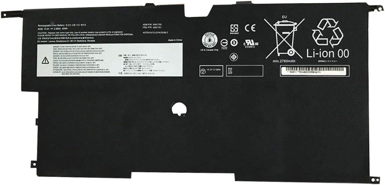 45N1700 45N1701 45N1702 45N1703 Laptop Battery Replacement for Lenovo ThinkPad X1 Carbon 2nd Gen 2014 Series (15V 45Wh 2990mAh)
