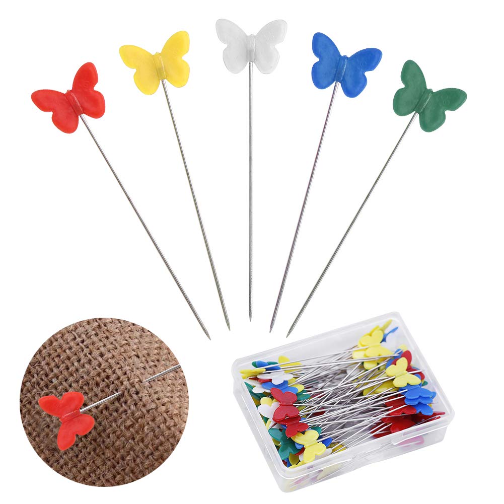 200 Pcs DIY Sewing Patchwork Pins Straight Head Pins Sewing Pins Boxed for Dressmaking Jewelry Components Flower Decoration DIY Arts Crafts Projects