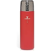Alwdias Thrista Vacuum Insulated 316 Stainless Steel Flask for Hot & Cold Drinks | Leak-Proof Bottle with Titanium Infuser | Compact Design Ideal for Men, Women, and Loved Ones | 16.9oz, Red