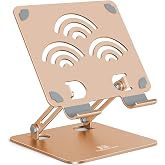 ToBeoneer Tablet Stand for Desk, Fits All 4"-12" iPad, Gold, Pro Size | Adjustable Tablet Holder, Premium Aluminum Portable Riser for iPads Pro/Air/Mini, Kindle, Switch and Smartphones