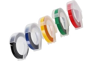Multi Color Label Maker Refill Tape 6mm x 3Meters for DYMO Models 12813, 12814, 1610, 1540, 1535, 1575 and For MOTEX 5500 Ser