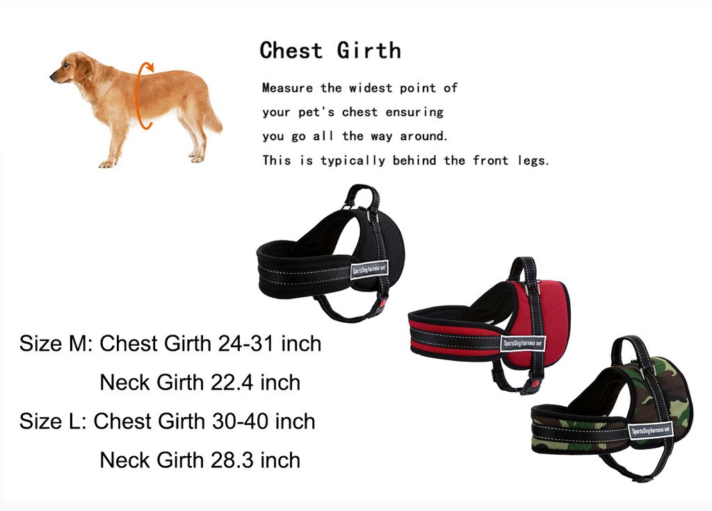 Mogoko No Pull Harness Dog Leash Padded Pet Walking Harness Heavy Duty for Dogs,Dog Reflective Vest Harness,Dog Body Padded Vest,Comfort Control for Dogs in Training Walking