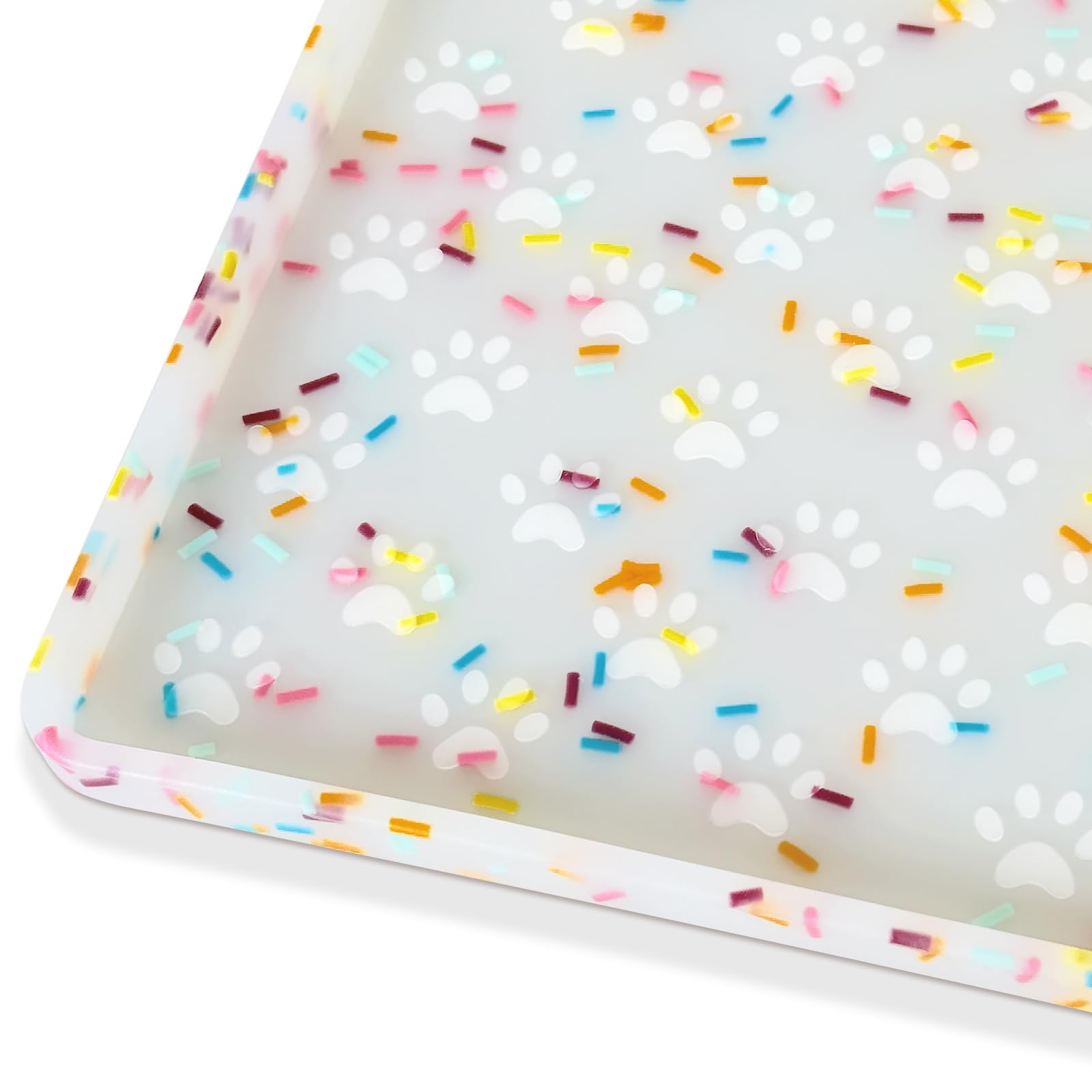 Photo 1 of Ptlom Dog Food Mat Anti-Slip Dog Bowl Mats for Food and Water, Waterproof Pet Placemat Prevents Messy Spill to Floor, Silicone Puppy Feeding Tray for Small, Medium and Large Dogs Cats