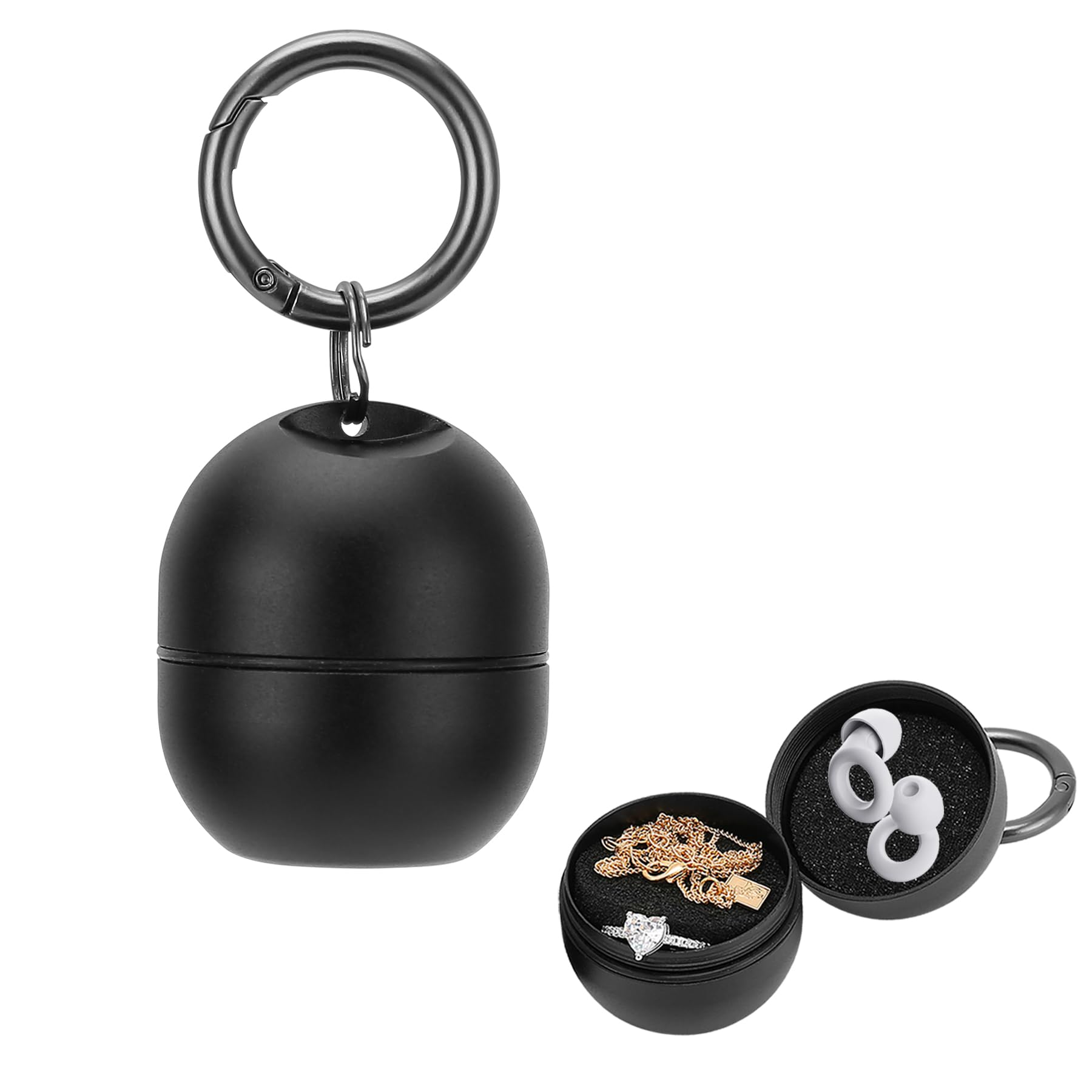 Keychain Container Ring Jewelry Ring Holder Keychain,Portable Travel Sports Ring Keeper Case ...