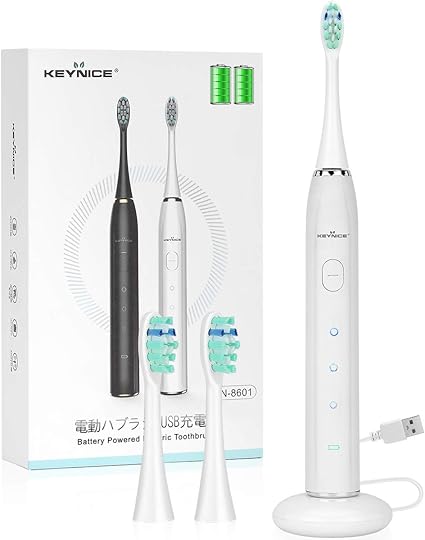 Amazon Keynice 電動歯ブラシ 音波歯ブラシ 歯ブラシ 電動 ソニックケア 充電式 急速充電 長時間連続使用 携帯便利 スリム 軽量 オートタイマー機能 Ipx7級防水 替えブラシヘッド3本付き 口腔内ケア 音波振動式 歯ブラシ ホワイト Ad8601j Wh Keynice 電動歯ブラシ