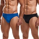 AIMPACT Mens Vintage Swim Briefs Sexy Bikini Swimwear Quick Dry Retro Swimsuit with Drawstring