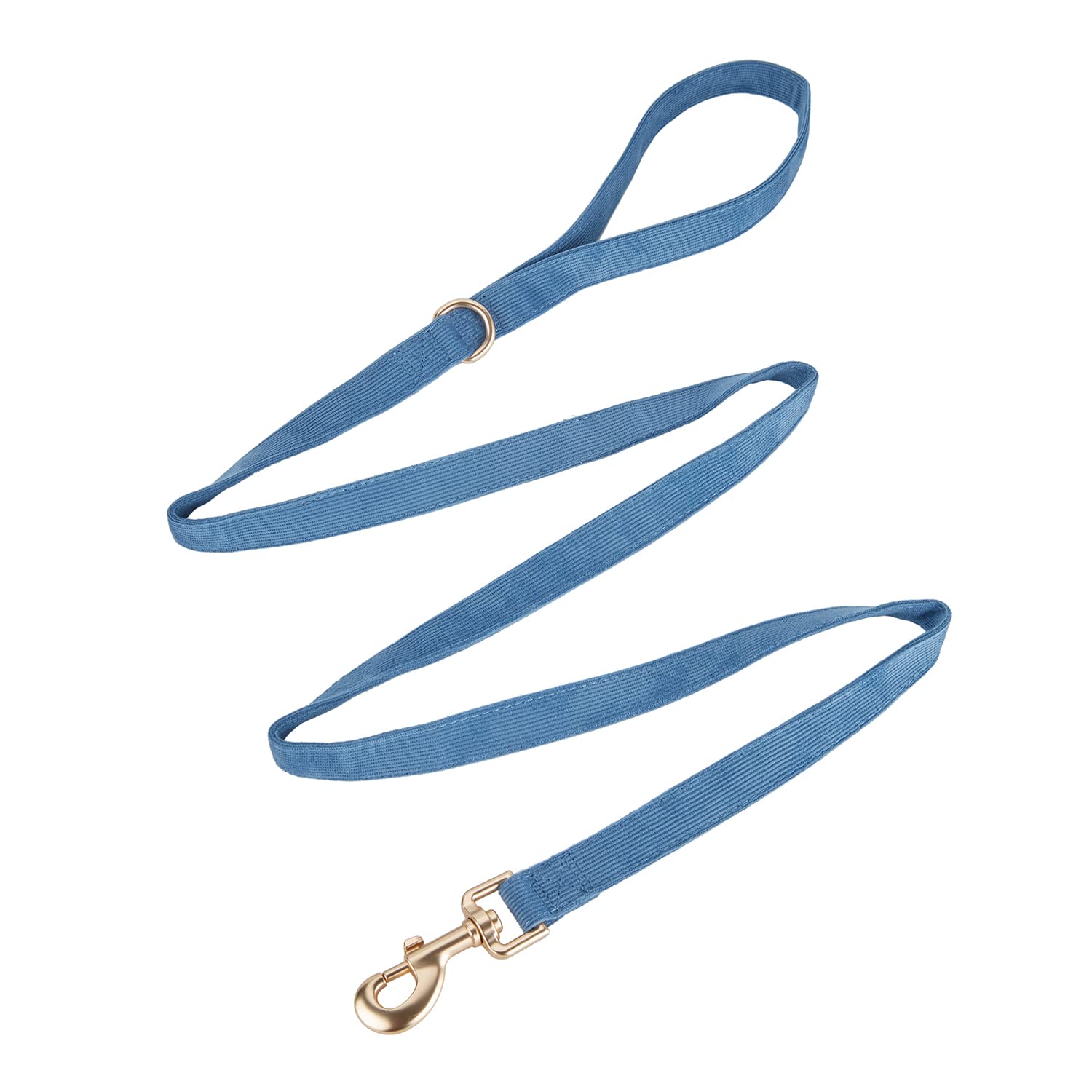 YUDOTE Soft Corduroy Dog Lead Small 1.5x150cm,Blue-gray