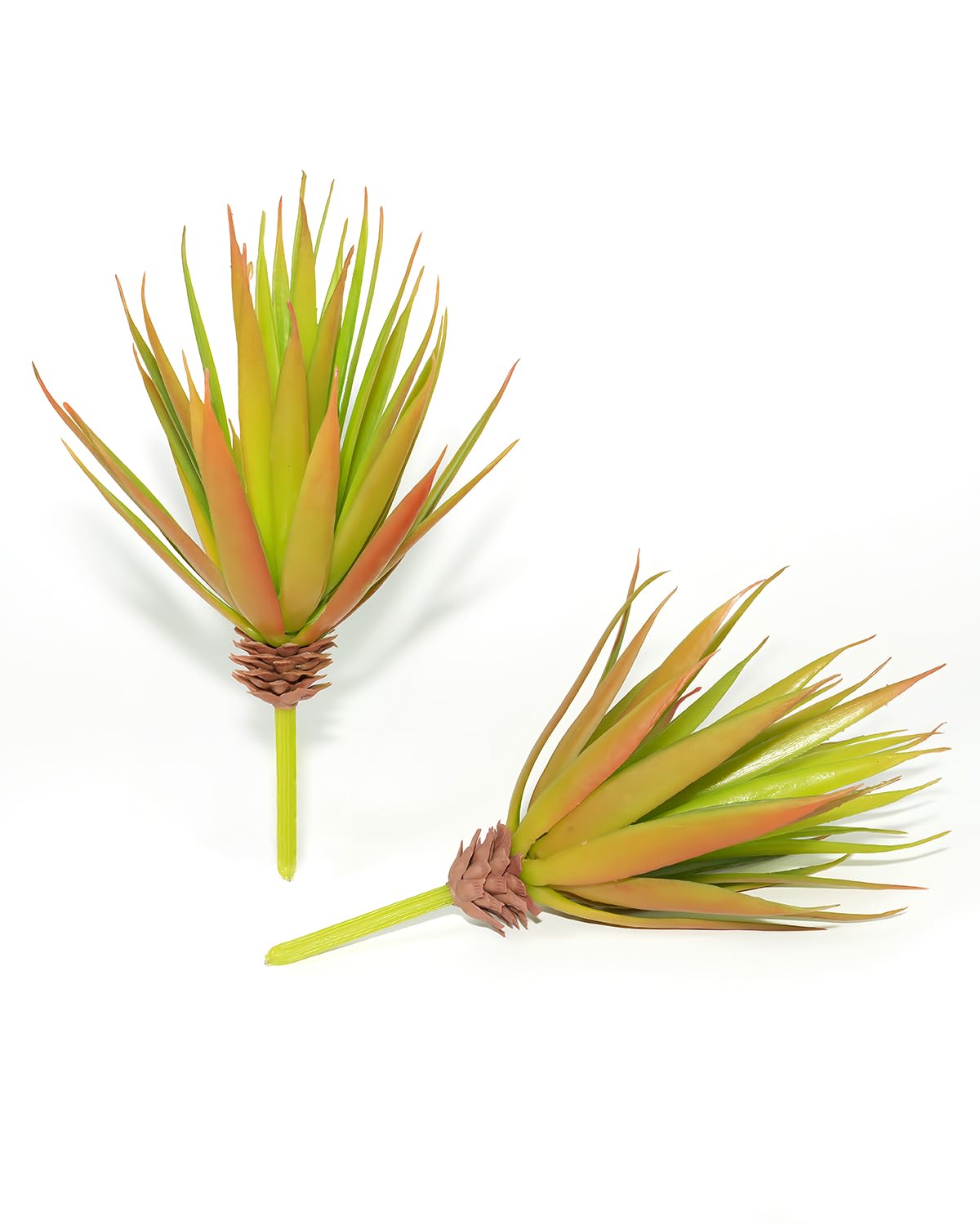 LJY 2 Pcs Red Artificial Succulent Plants Yucca 20 cm, Fake Cactus Faux Greenery for Indoor Desk, Bathroom and Kitchen Shelf Decor, Realistic Stem Foliage (20 cm / 7.87 in)