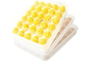 3 Pack Deviled Egg Containers with Lid, 90 Clear Deviled Egg Platter Carrier Holder Tray Fridge Stackable Countertop Portable