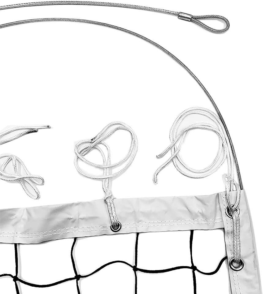 Hit Run Steal Volleyball Net - Official Replacement Tournament Net. Comes Knotted Net 32' x 39 Inches, 2 Fibber Glass End Rods, Heavy Duty Metal Tension Cables and 5 Rope Tie Downs On Each Side. : Sports & Outdoors