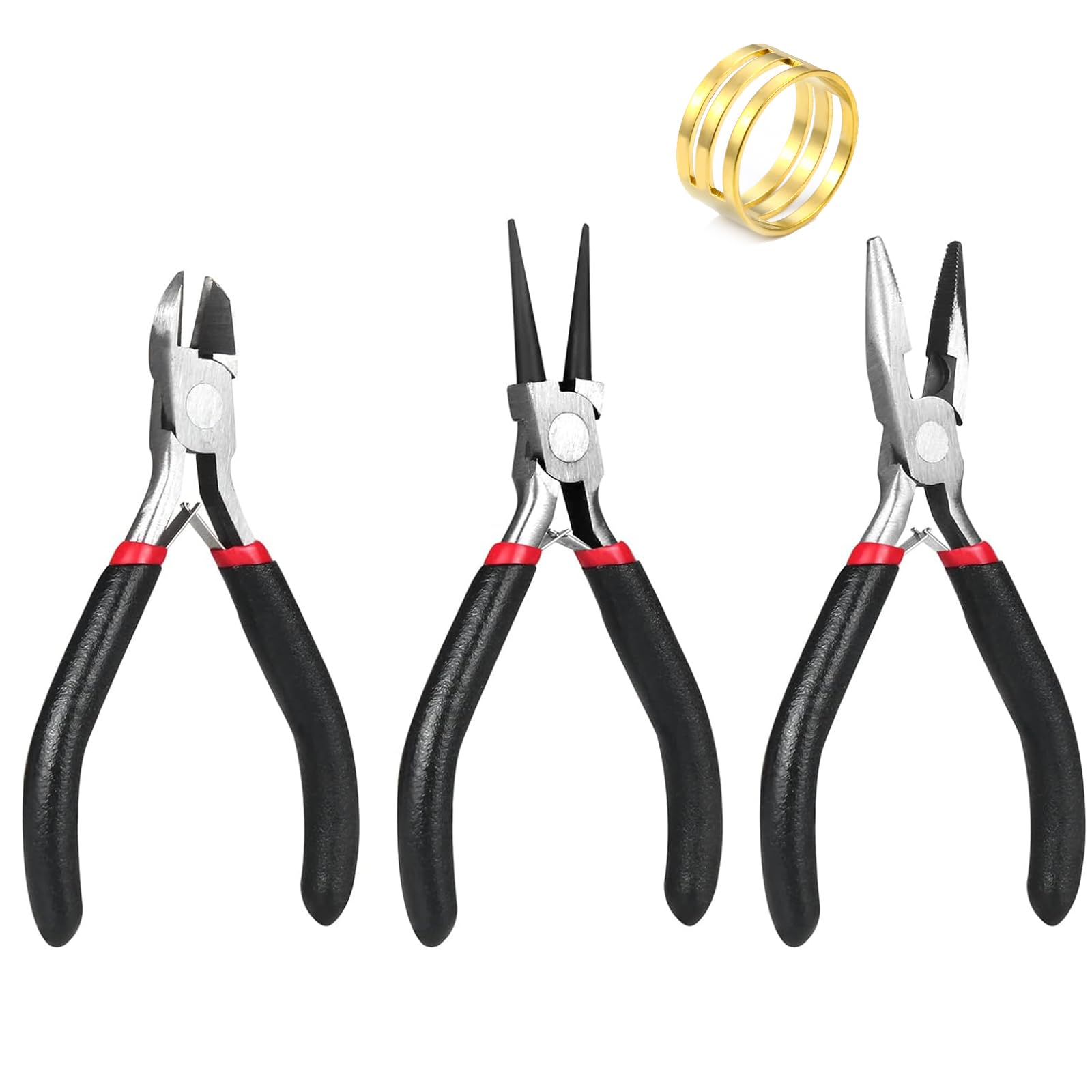4Pcs Pliers Set Jewellery Making Tools Reusable Round Nose Jewelry Pliers Jump Ring Tool Jewellery Pliers Set Wire Cutters Pliers for DIY Handmade,Crafts,Earring