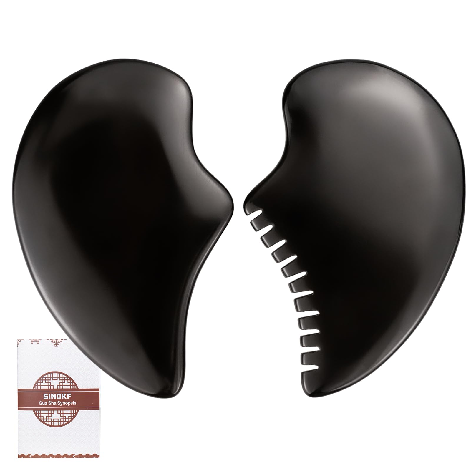 Photo 1 of SINOKF Bian Stone Gua Sha Facial Tools Scraping Massage Face Guasha Board Scraping Plate(Seahorse 2pcs)