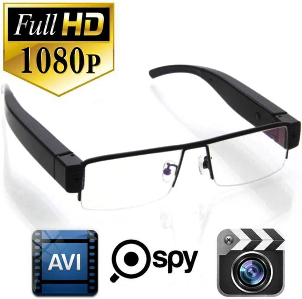 Lifesongs Hidden Camera Glasses 1080P Video Camera Glasses Cam Eyewear DVR Camcorder Video Audio Recorder Optical Eyeglass Windproof Digital Cam Wireless Hunting Outdoor Sport Glass