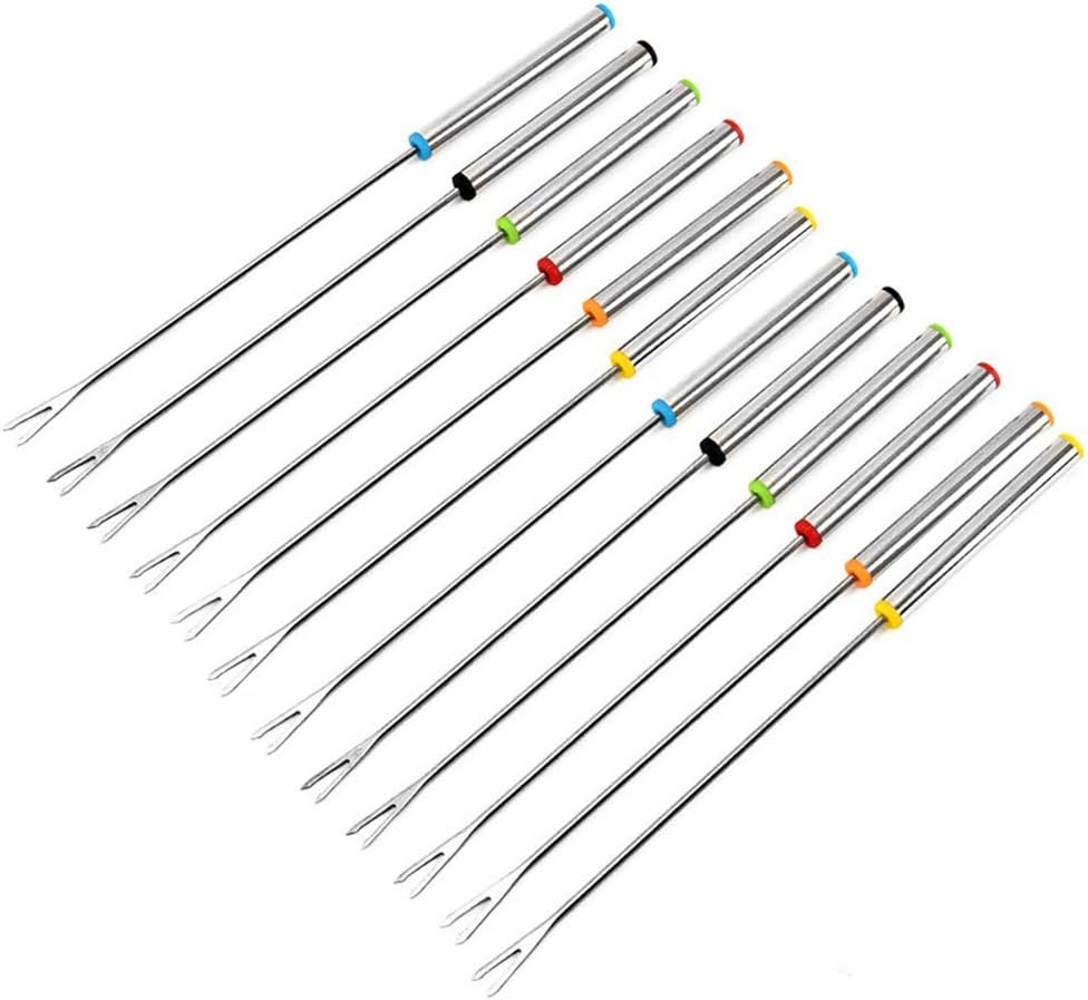 INTVN Roasting Sticks Marshmallow, Set of 12 Kabob Skewers Marshmallow Sticks 9.5 Inch Not Expandable Forks for BBQ at the Campfire