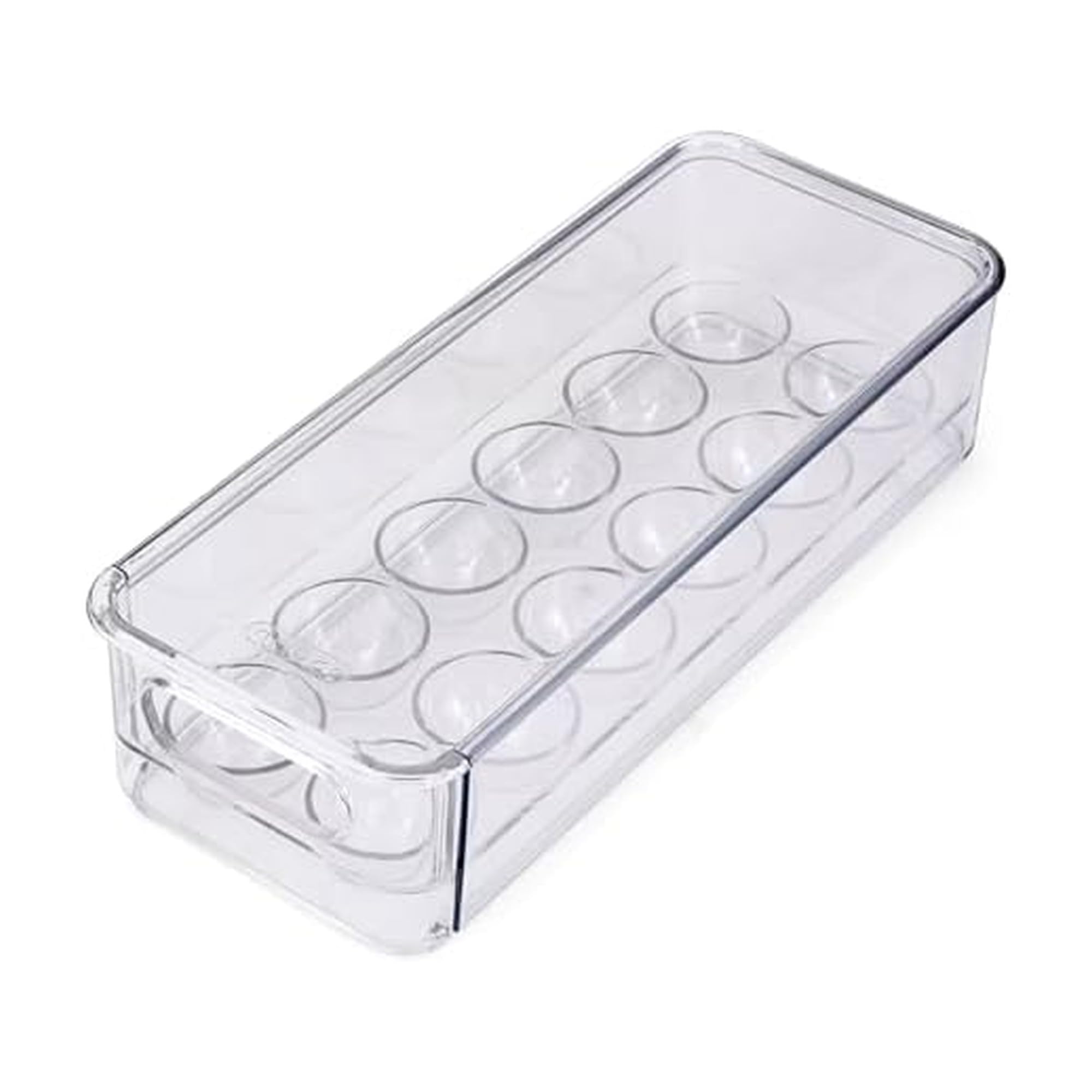Photo 1 of ***SLIGHT CHIP*****

Copco Egg Storage Drawer with Removable Lid and Flat Top For Stacking and Space Saving, Holds 14 Medium, Large, XL, or Jumbo Eggs, Handle for Easy Transport, Clear