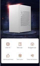 Bumdenuu A07 Mini ITX Case HTPC Chassis USB3.0 White Metal w/ Graphics Card view 7