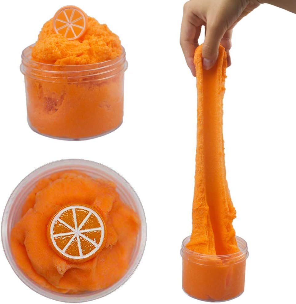 SWZY Fluffy Orange Cloud Slime 2018 Newest 200ML Fairy Putty Stress Relief Toy Scented Sludge Toy Kids Adults