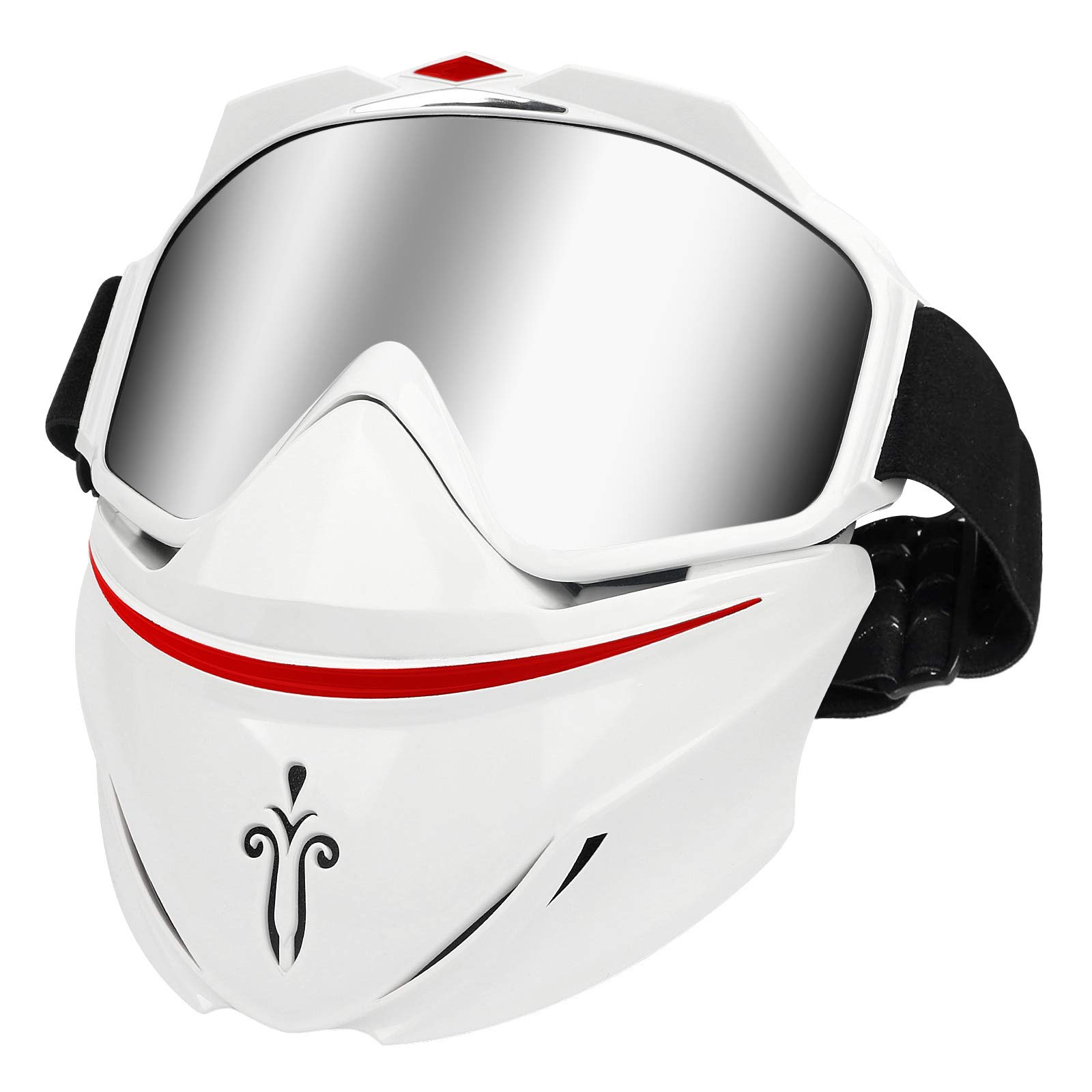 Photo 1 of Motorcycle Helmet Riding Goggles with Removable Face Mask Vintage (Clown White R)