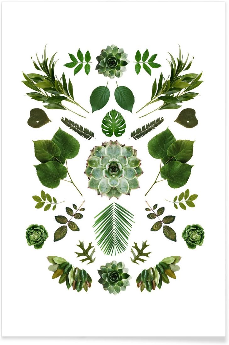 Juniqe® Posters 20x30cm Leaves & Plants Design Green Collage (Format