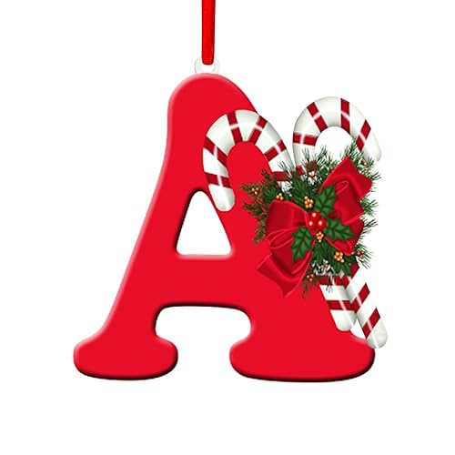 26 Letter Ornaments Christmas Tree Decoration,Personalized DIY Christmas Ornaments, Hanging Xmas Alphabet Letters Ornaments Decorations (A)