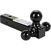 MaxxHaul 70270 Trailer Hitch Hollow Shaft Triple Ball Mount - Black