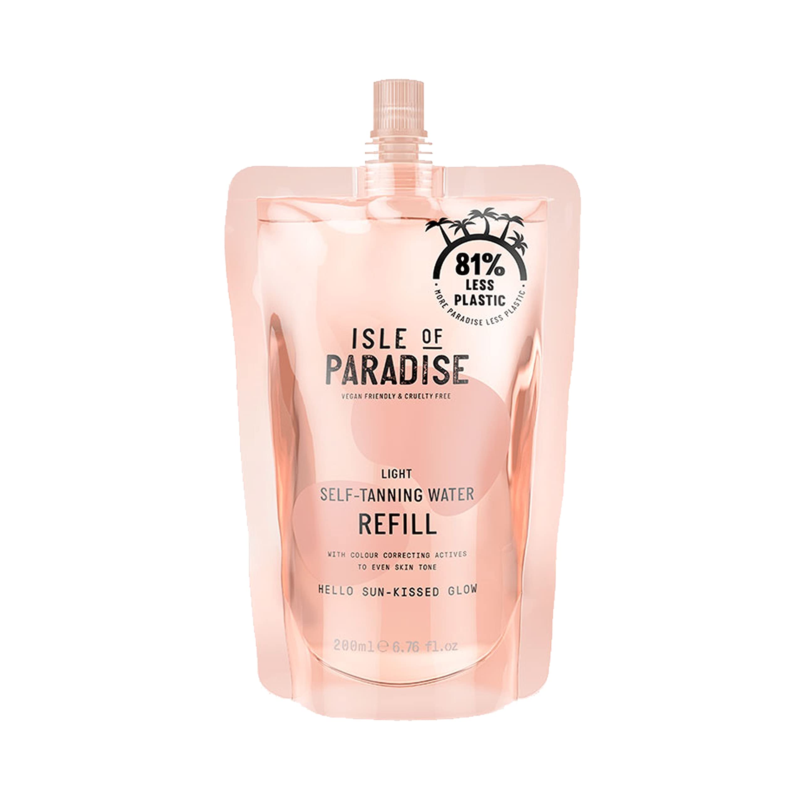 Isle of Paradise Self Tan Water Refill Peach (200 ml) Hydrating Self Tanning Water Natural Ingredients & Vegan light