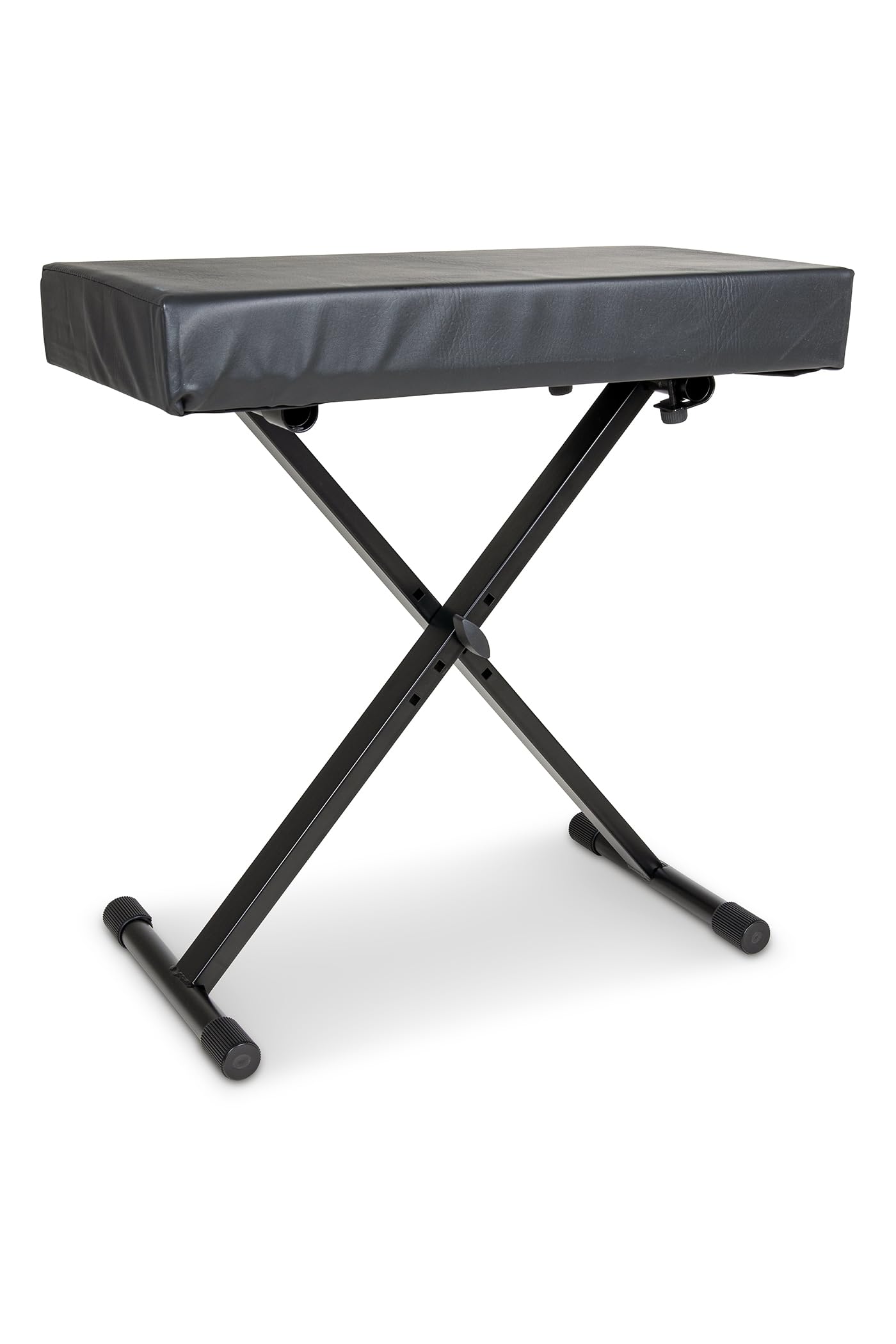 GEWA Keyboard Bench Black, 4-Way Height Adjustable, Seat Surface Faux Leather Black 60x32 cm, Padding 7cm