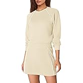 Nirovien Womens 2 Piece Workout Sets Athletic Skort Sets Active Tennis Outfits Crewneck Sweatshirt and Skort