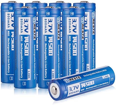 aa rechargeable batteries MESTE 14500 800mAh Batteries Flat Top for Camera Olight S15 LED Flashlight Torch LD11 SK68 Q5 J5 EA11 (M80 8PACK 800mAh)